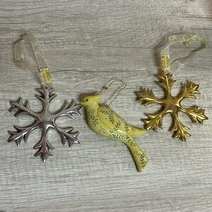 Snowflakes & Bird Ornament
